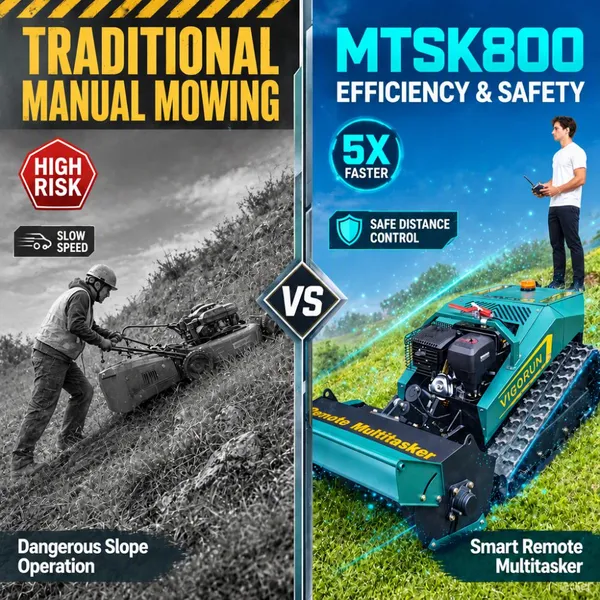 VIGORUN MTSK800 Scary Lawn Mower Working Degree 40° Euro 5/EPA CE 12 HP Ditch Flail Mower For National Parks photo-3