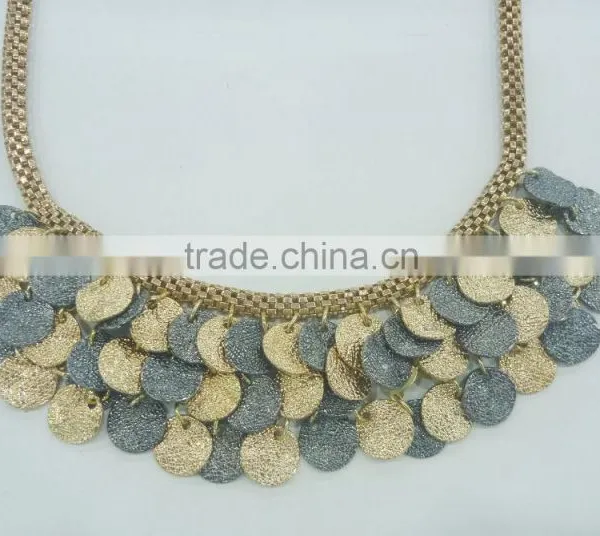 FASHION COIN 2 TONE PLATING STATEMENT NECKLACE photo-2