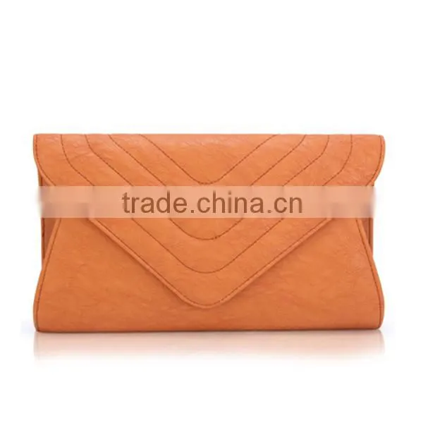 Medium Women Genuine Leather Evening Bags Hidden-clasp Chain Shoulder Strap Clutch Bag photo-3