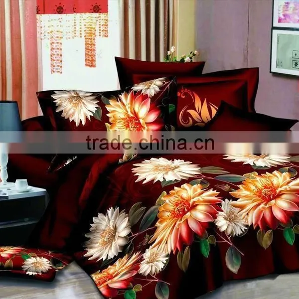 Trade Assurance/C40*40/133*72/high Quality Panel Printing 3D Floral Design Fabric for Bedding Set photo-3