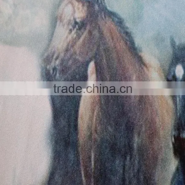 New Fashion Horse Design Printing Cotton Knit Fabric for t Shirt Clothing photo-3