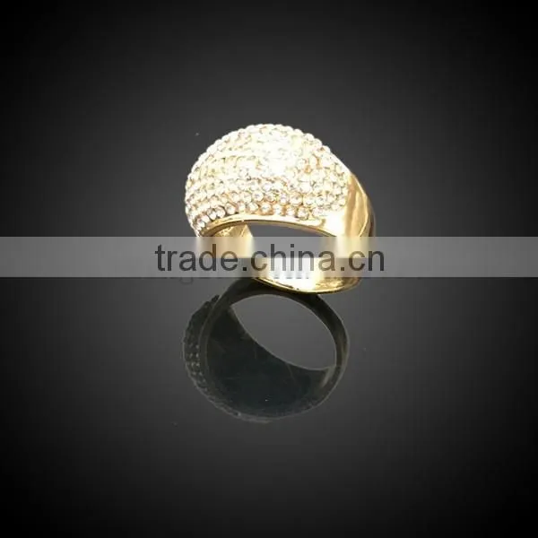 Lovely Vivid God Plated Crystal Rings Jewelry
