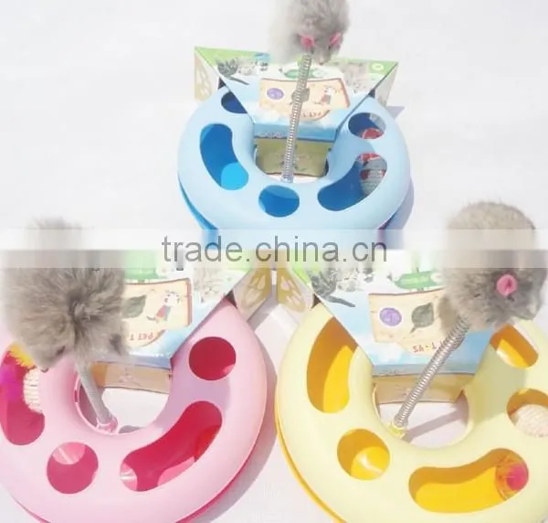 Spring Mouse Chaser Plastic Amusement Disk Cat Toy