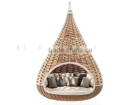 Oudoor Wicker Round Hanging Basket Swing Chair and Bed photo-5