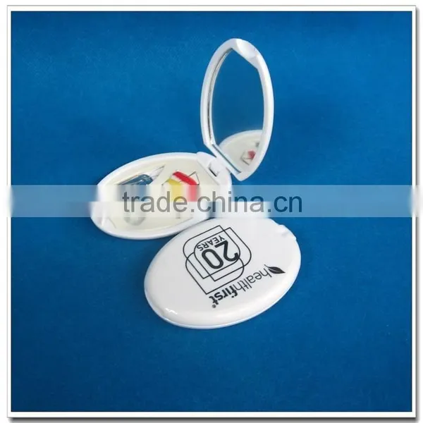 Mini Oval Hotel Sewing Kits With Mirror