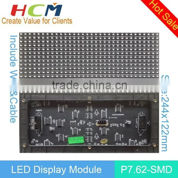 Hot P7.62 led display screen module 1/8 scanning indoor full color led screen module