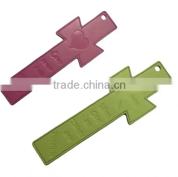 Custom Shape Leather Bookmark with trim