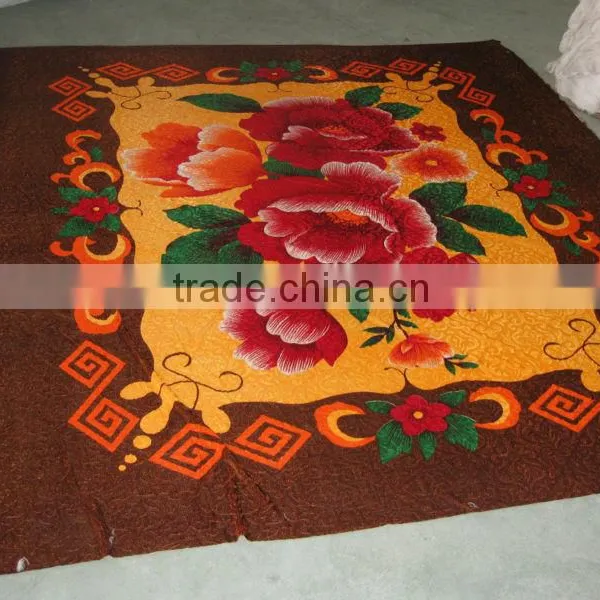 100% Polyester Flower Design Velvet Bedsheet