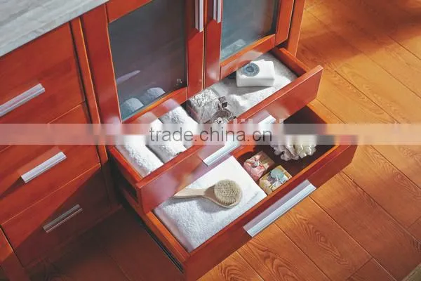 Double Sinks Brown Color Bathroom Cabinet Oak Wood Vanity New Design Bathroom Cabinet No.1005B photo-3