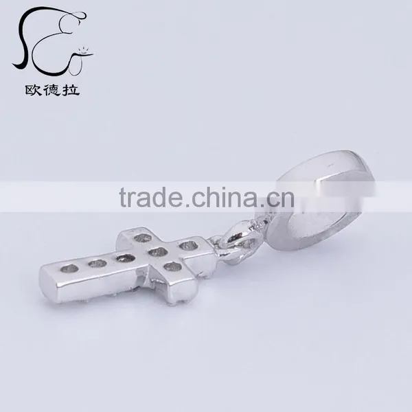 925 Silver Radian Cross Charm Pendant Jewelry