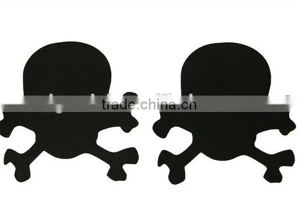 Sexy Breast Sticker Disposable Nipple Cover Skull Shaped Pattern Black photo-2
