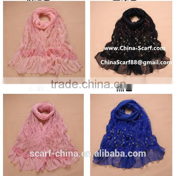 Wholesale Fringed Embroidered Scarf