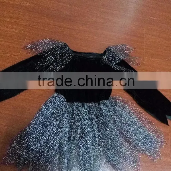 Cheap Wholesale Child Fairy Costumes 1year Baby Girl Black Chiffon Fairy Dress photo-3