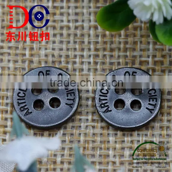 Gunmetal Sew Button 4 Hole Metal Button for Jeans Shirt photo-5