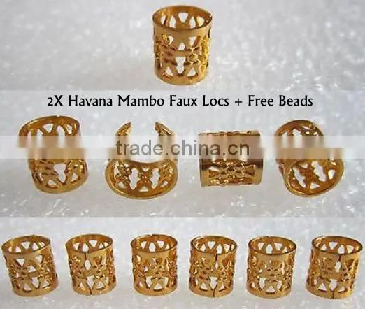 Dread Lock Dreadlocks Braiding Beads Golden Metal Cuffs Hair Accessories Decoration Filigree Tube 8mm 10pcs Pack Quality Choice photo-2