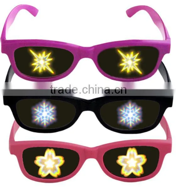 2016 Newest Most Hot Selling Custom Logo Plastic Diffraction Glasses With Multiple Colors photo-2