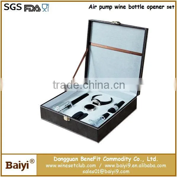 Air Pump Wine Corkscrew Gift Sets With Luxury Leather Box photo-2
