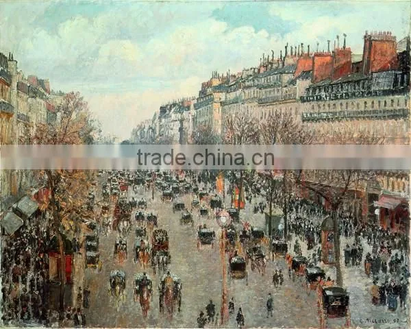 Beautiful Tempered Glass Paris Street Scene Oil Painting photo-2