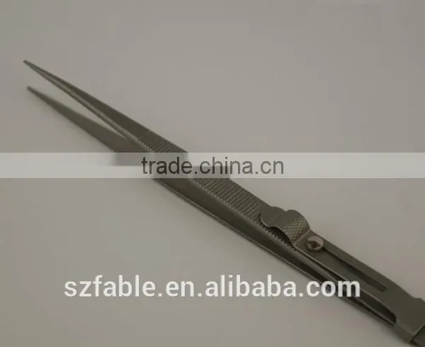 Gemstone and Diamond Tweezers With Lock and Groove photo-2