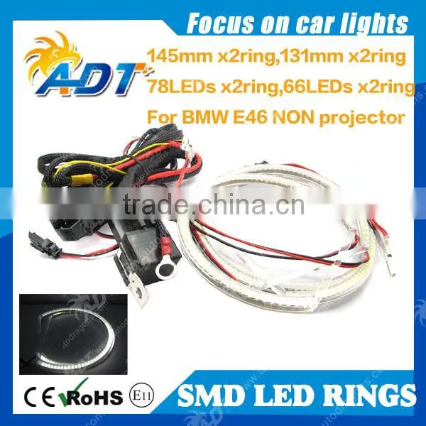 6000K Xenon White 145mm 131mm Semi Ring Halo Ring LED Ring Headlight for BMW E36 E38 E39 E46 Without Projector 78SMD 66SMD photo-2