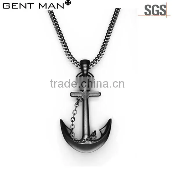 High Polished Anchor Pendant Stainless Steel Engrave Pendant photo-3