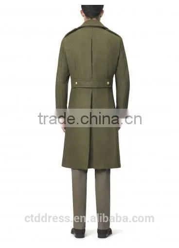 2015 New Style 100% Cashmere Classic Army Grey 100 Cashmere Coat photo-3