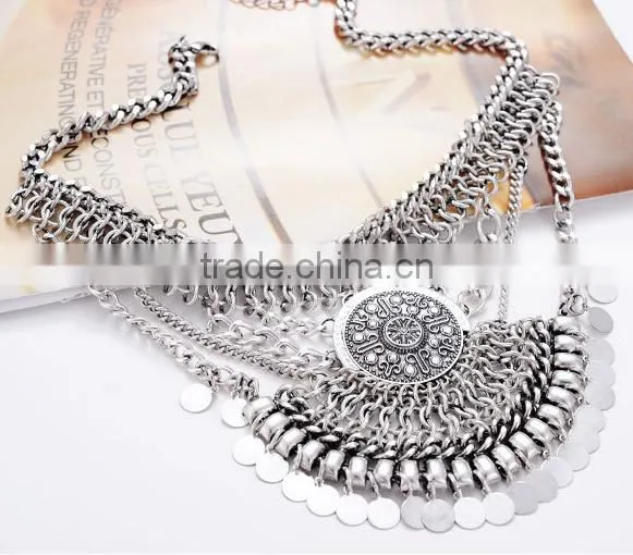 European and American High-end 2 Color Fashion Jewelry Pendant Chain Accessories Multilayer Necklace for Woman photo-2