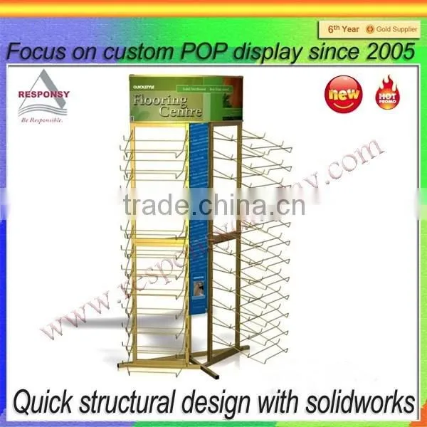 Free Standing Simple Design Metal or Wood Display Shelf With Hooks photo-5