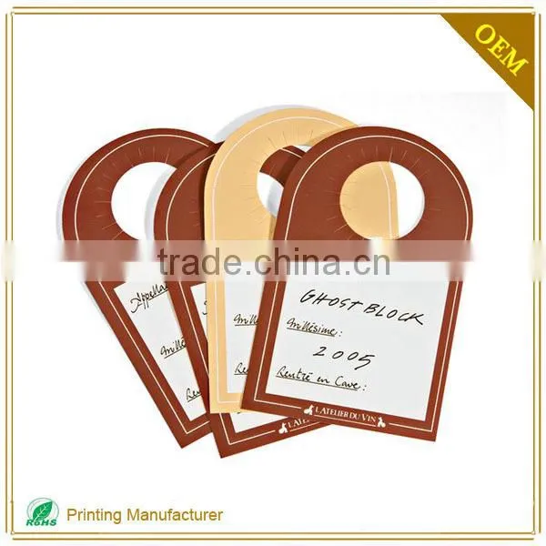 Wholesale Cheap Custom Paper Bottle Neck Hang Tag With High Quality photo-2