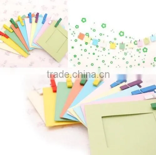 10 Pcs Hanging Paper Frame Photo Album String Art Clips Rope Pictures Wall Decor photo-2