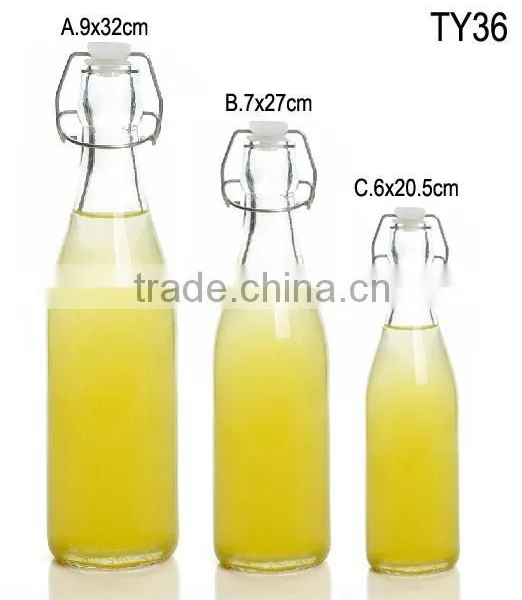 1000ml Glass Juice Bottle With Metal Clip Cap photo-3