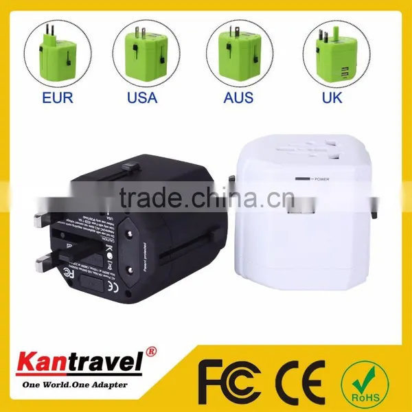Kantravel DoubleUSB 2500 ma Electric Dryer Plug Adapter 5v Travel Electric Adapter us to India Electric Adapter