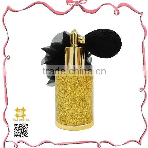 New Arrival Romantic Glitter Bulb Perfume Sprayer Golden Wedding Souvenirs
