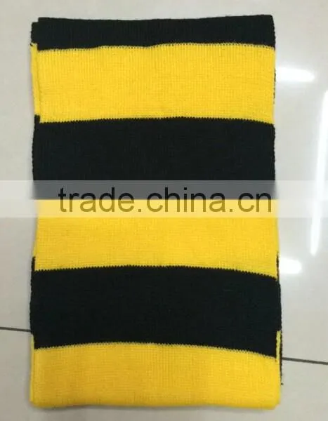 2015 New Designed Knitted Black and Yellow Scarf