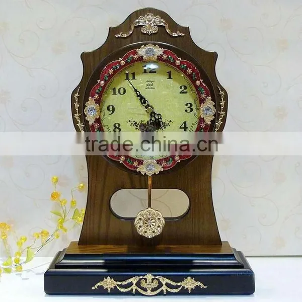 Vintage Decorative Wooden Table Clock, Desk Clock, Antique Clock