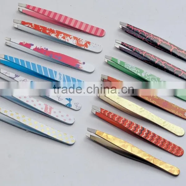 Colorful Painting Finish Silk Screen Pattern Tweezer photo-2