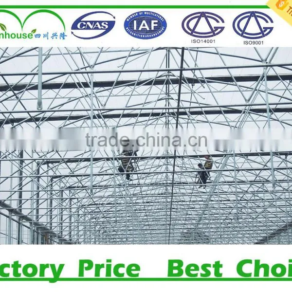 Large Size and Double Layer Inflation Film Multi Span Commercial Prefabricated Greenhouse photo-2