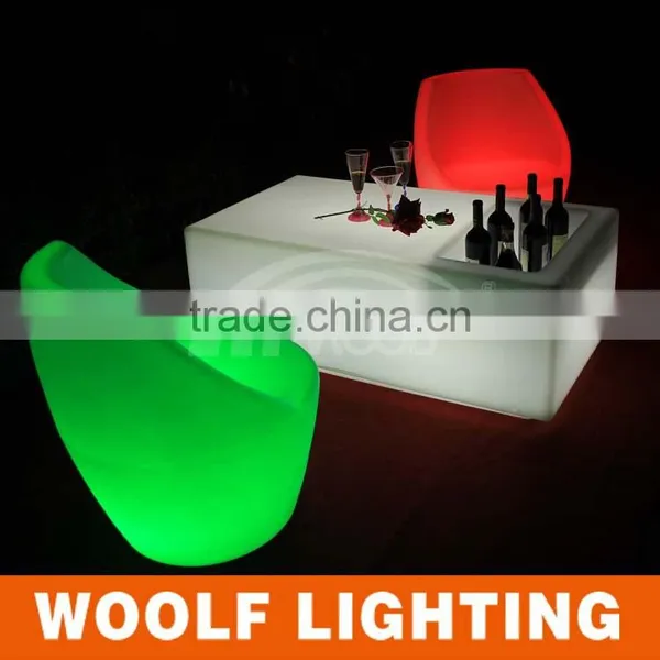 Biservice Nightclub Bar Used Flashing LED Rectangle Table With Cooler photo-5