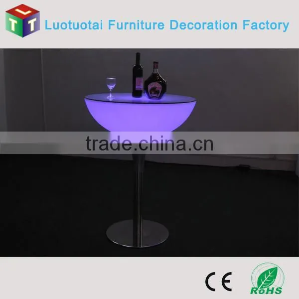 Halfmoon Round Remote Control High Top Led Bar Cocktail Table photo-3