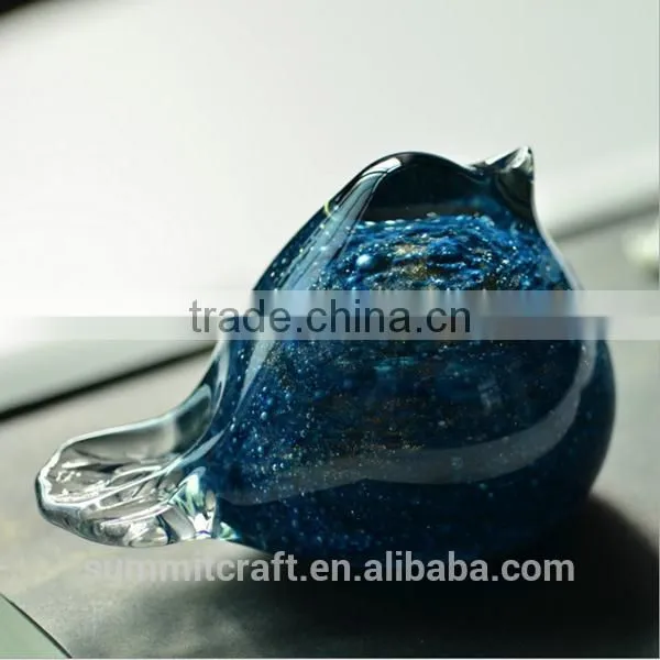 Blue Glass Small Bird Figurines Wedding Thank You Gifts for Guests photo-2