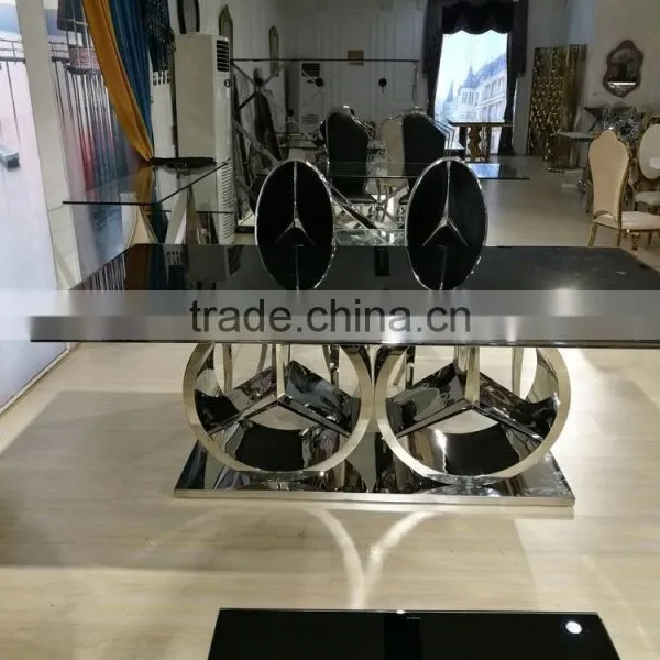 2017 New Modern Big Size Marble Top Dining Table Set photo-6