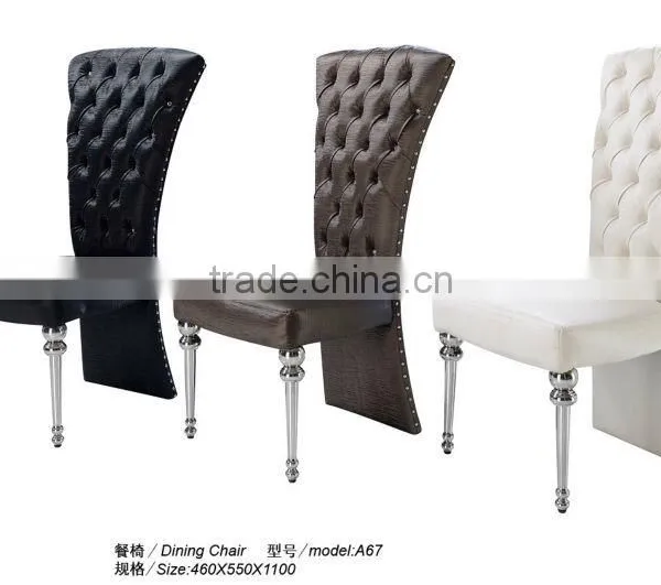 Unique Leg Stainless Steel Dining Chair With High Density Foam A67 photo-4
