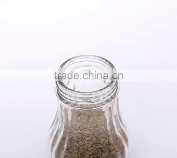 6oz Clear Glass Spice Jar With Decorative Screw Top Lid Plastic Spoon photo-5