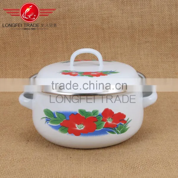 Chinese Style Hot Sale White Enamel Casserole Sets Wholesale photo-2