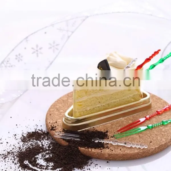 Useful Plastic 50pcs Cake Forks Set/ Plastic Cake Friut Forks