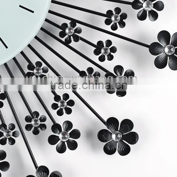 Wholesale Decoration Large Wall Clock Flower Design Factory photo-2