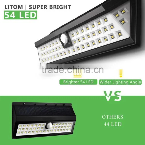 Bright 54LED Solar Power Led Wireless Security Waterproof Solar Street Light for Diveway Patio Garden Path photo-5