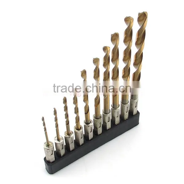 13pcs/set Titanium Coated HSS Twist Drill Bit Set for Metal Power Tools Drill Accessories With 1/4" Hex Shank photo-3