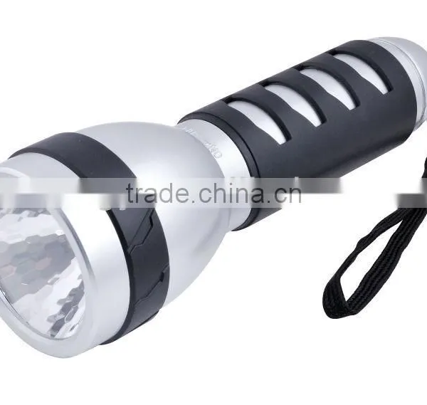 Rubber grip& C battery ABS household led flashlight with key chain