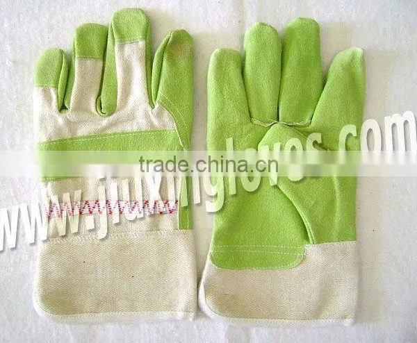Green PVC Imitation Leather Glove